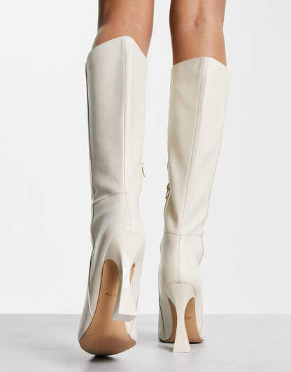 ALDO Vonteese knee high boots in white leather