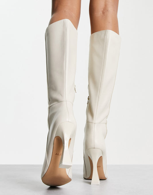 ALDO Vonteese knee high boots in white leather