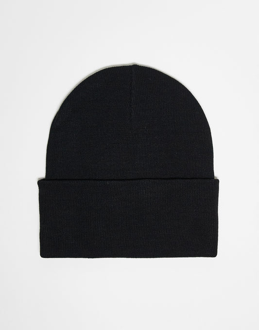 ASOS DESIGN deep turn up beanie in black