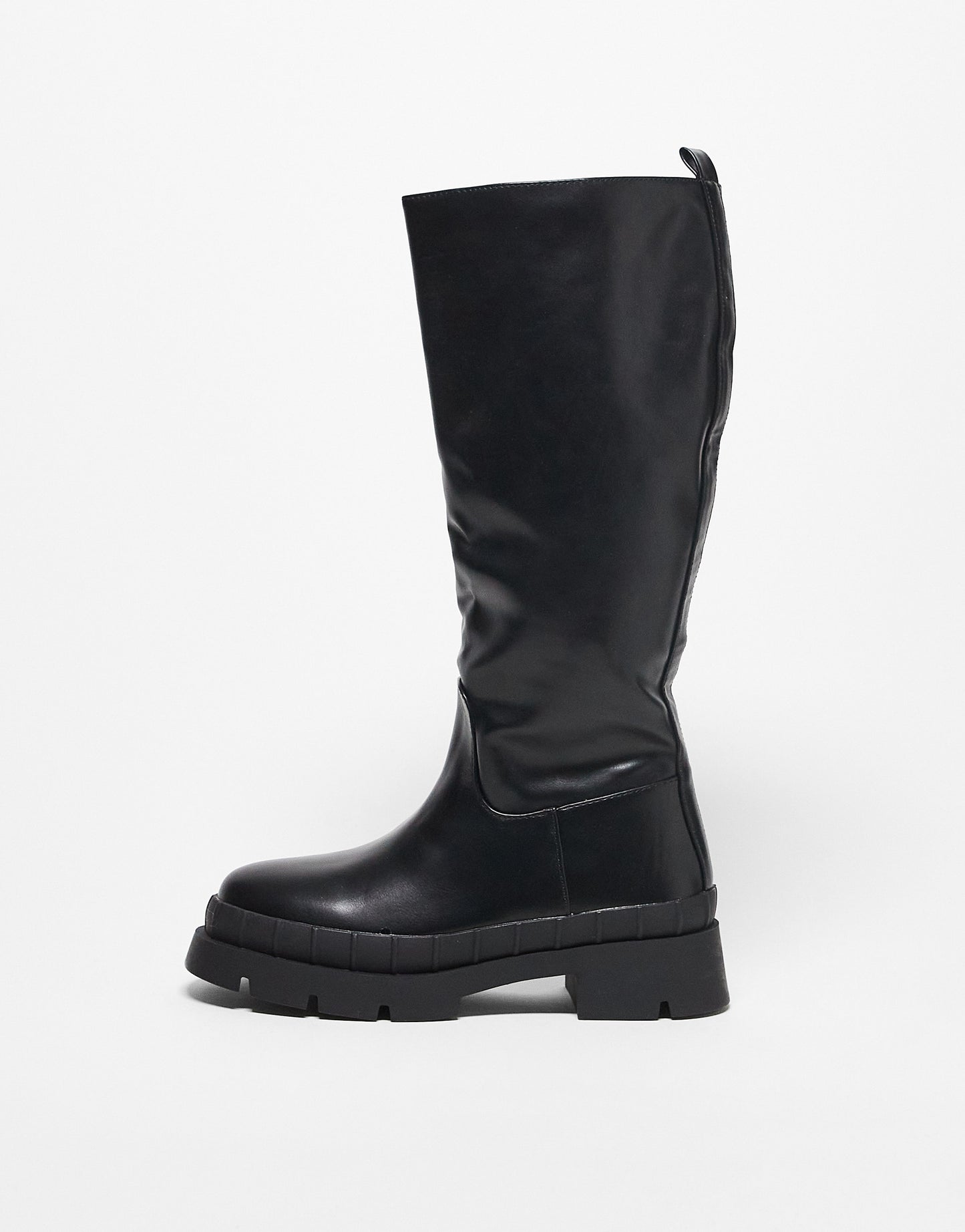 Raid Challenge chunky flat knee boots in black