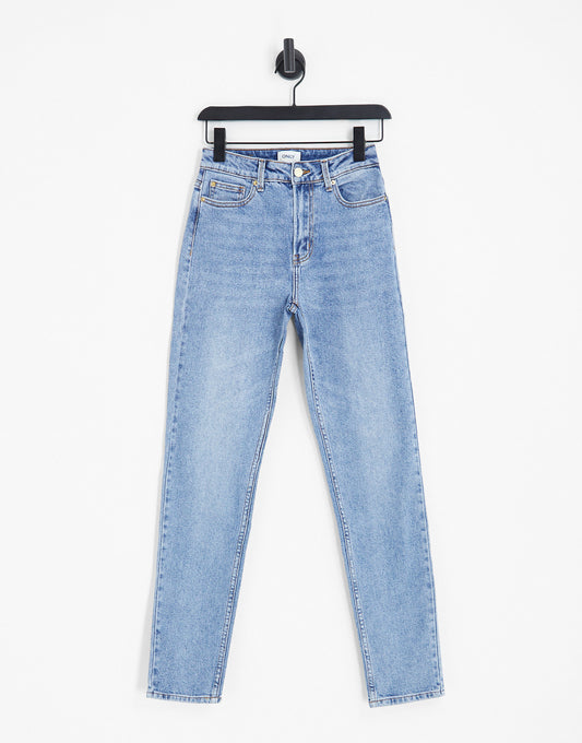 ONLY Tall Emily straight leg jeans in medium blue