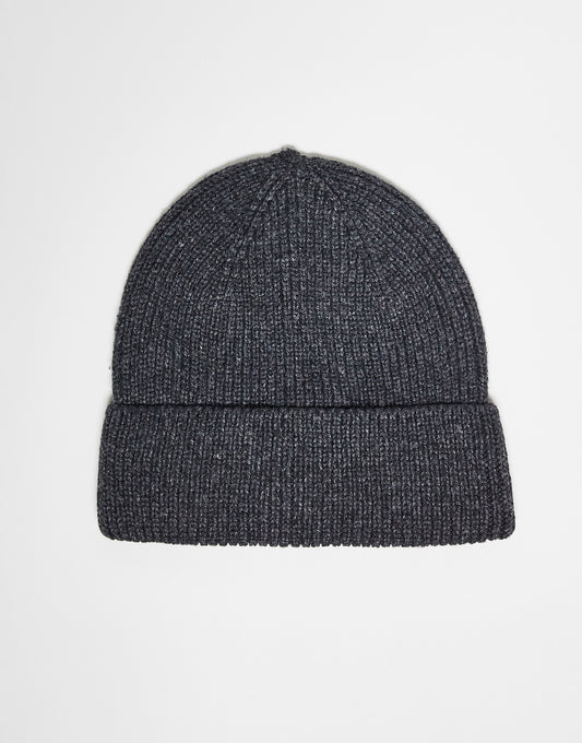 ASOS DESIGN rib beanie in charcoal grey