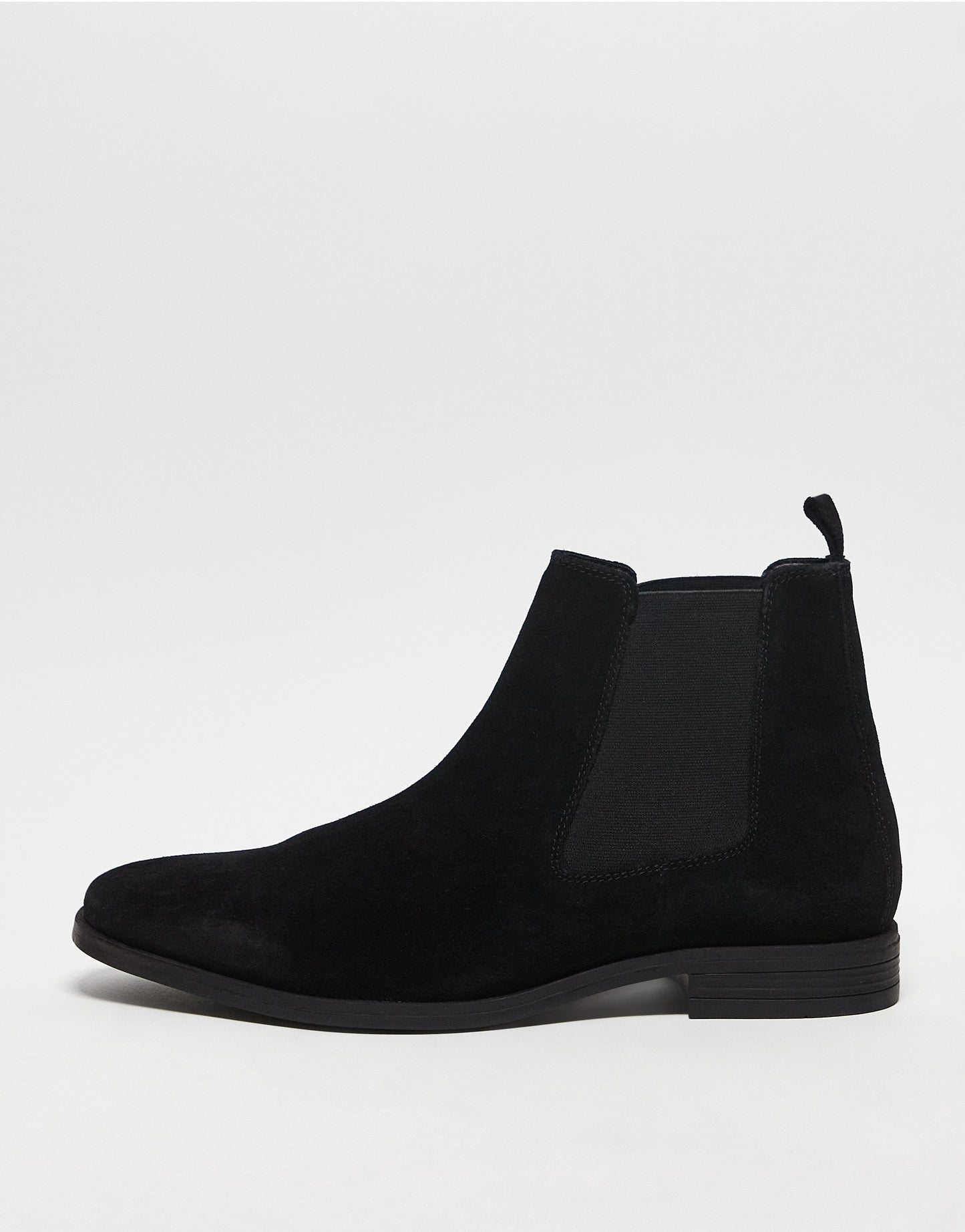 ASOS DESIGN chelsea boots in black suede with black sole