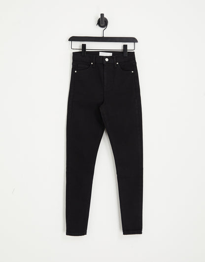 Topshop high rise Jamie jeans in pure black