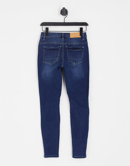 Noisy May high waisted ankle grazer skinny jeans in blue