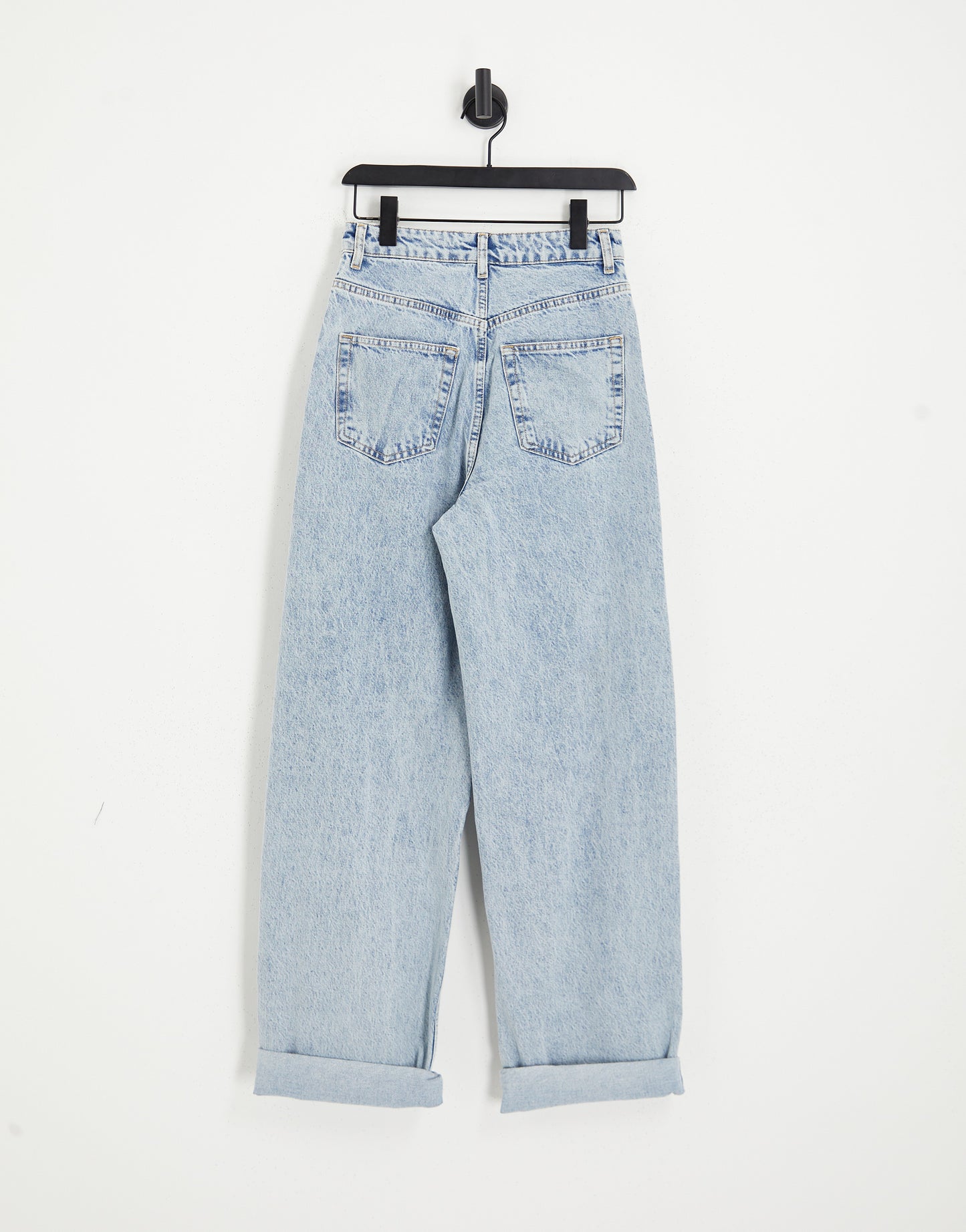 Topshop oversized Mom jeans with rip in bleach