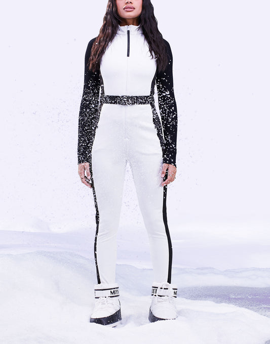 ASOS 4505 ski suit all in one with mono contrast detail