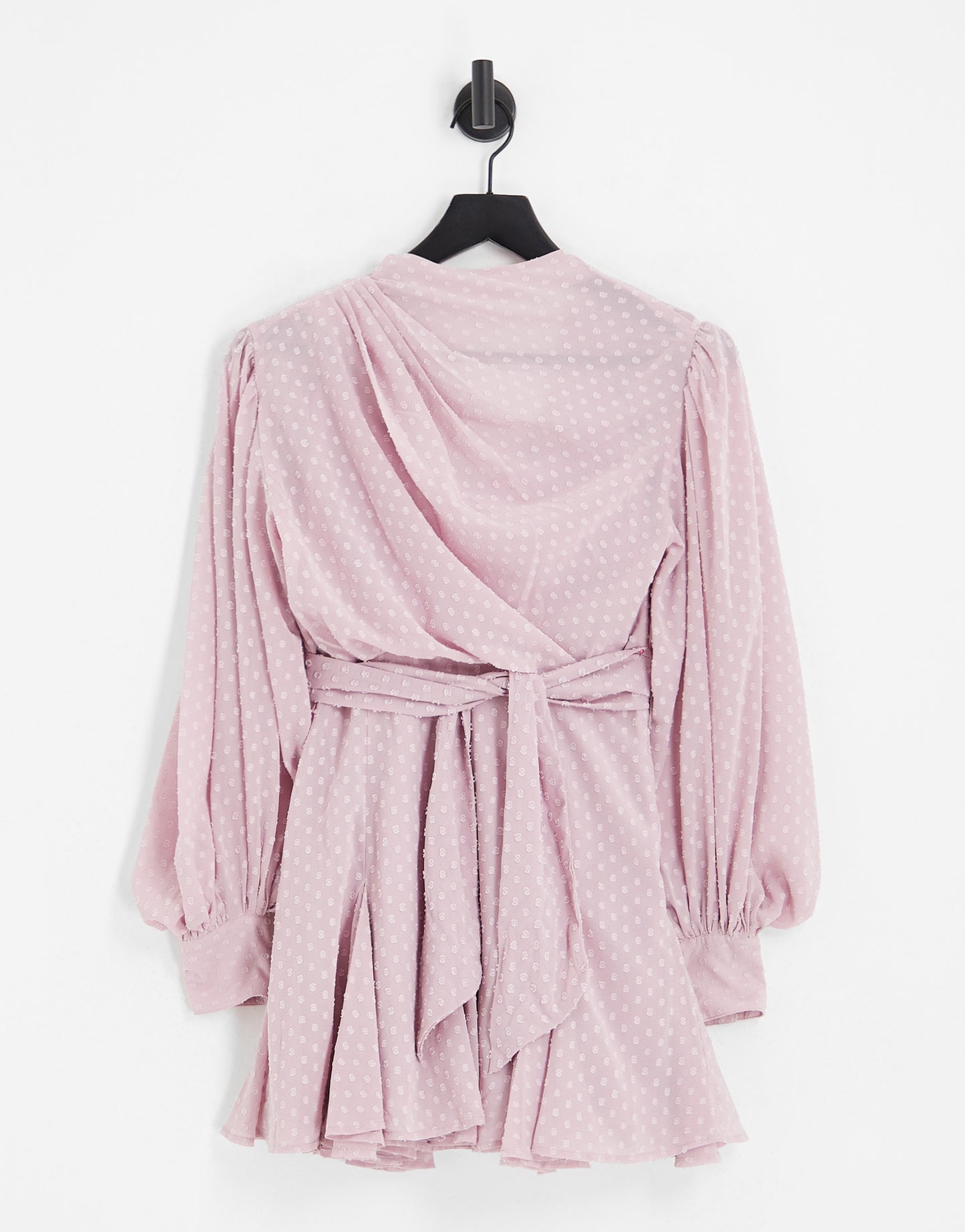 ASOS DESIGN Petite high neck pleated mini dress with godet detail in pink