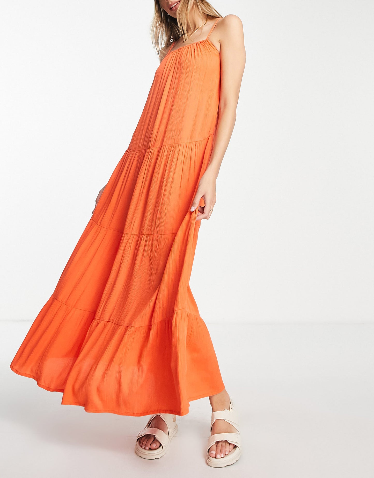 Influence Tall maxi beach dress in bright orange