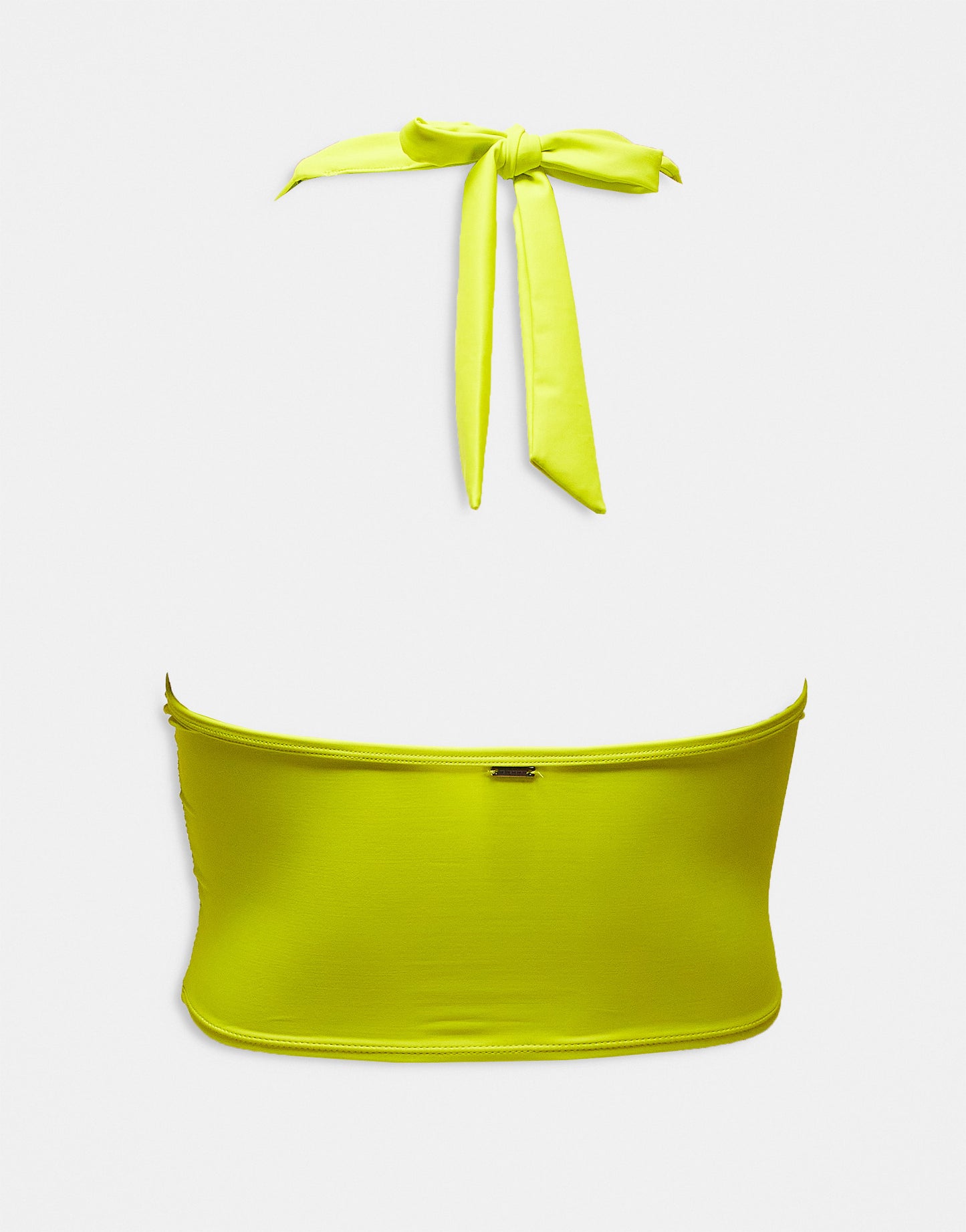 We Are We Wear Fuller Bust underwired bikini top with mesh insert in chartreuse