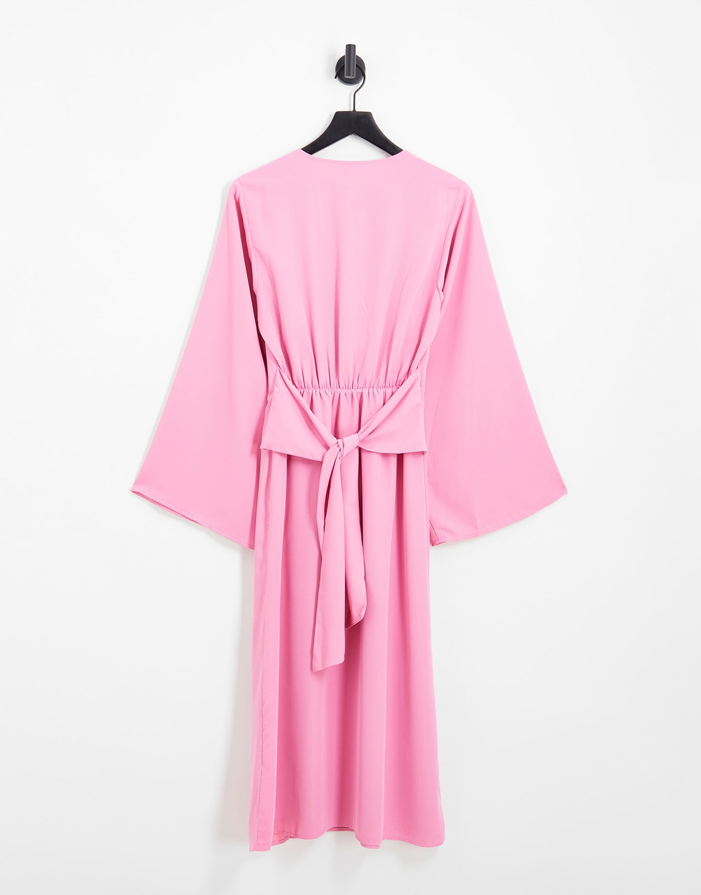 Pretty Lavish knot front plunge midaxi dress in pink