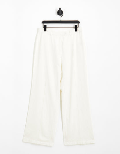 Pretty Lavish tailored wide leg trouser co-ord in cream