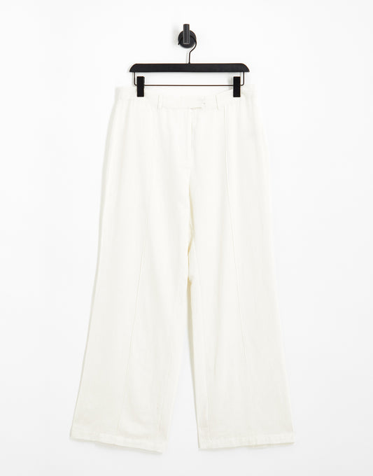 Pretty Lavish tailored wide leg trouser co-ord in cream