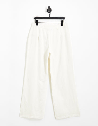 Pretty Lavish tailored wide leg trouser co-ord in cream