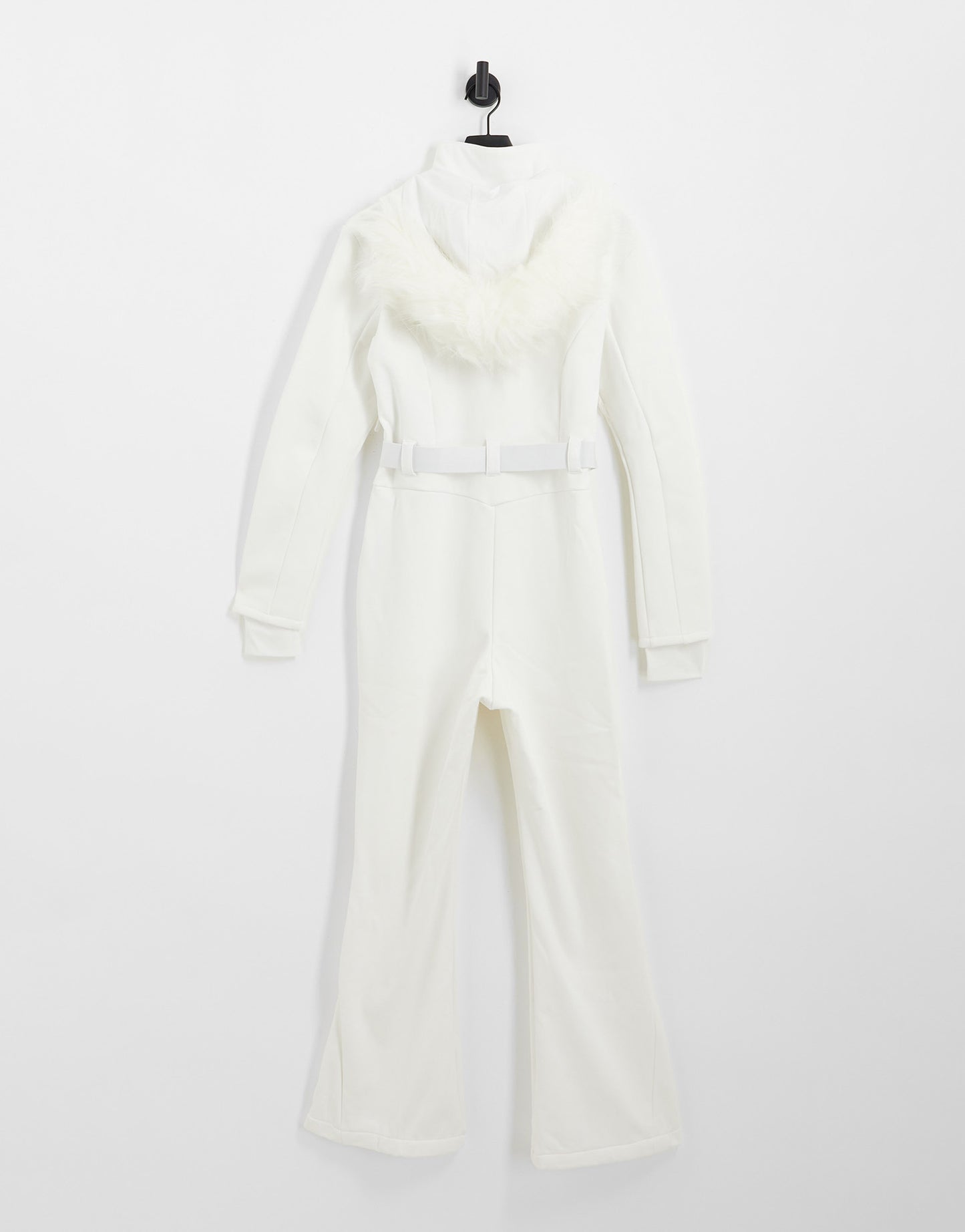 ASOS 4505 ski belted ski suit with slim kick leg and faux fur hood