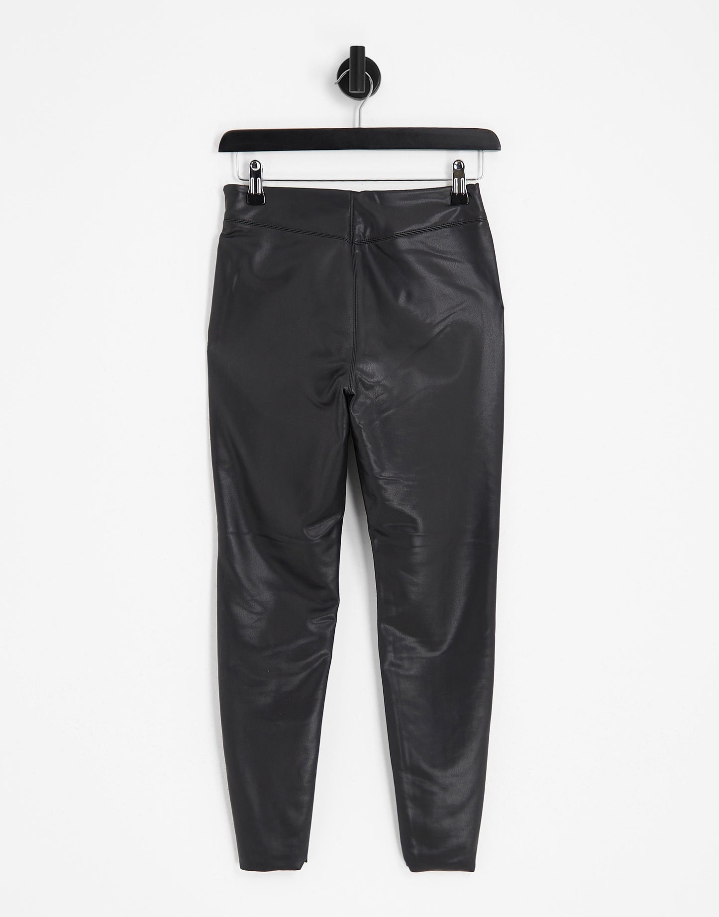 Topshop Petite faux leather skinny fit trousers in black