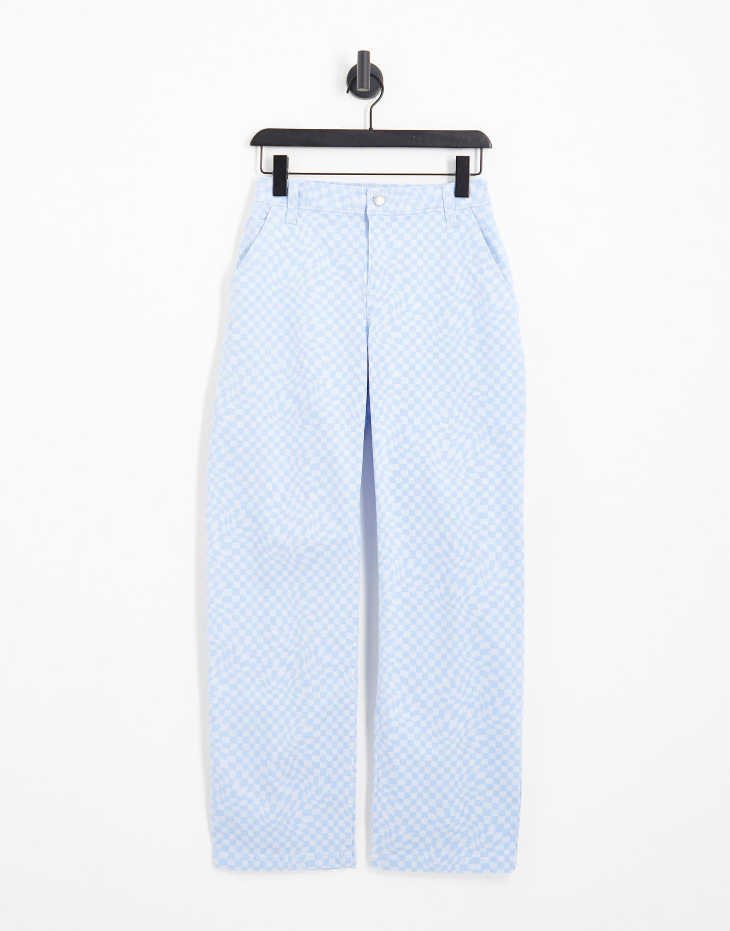 Hollister high rise warped check dad trouser in blue