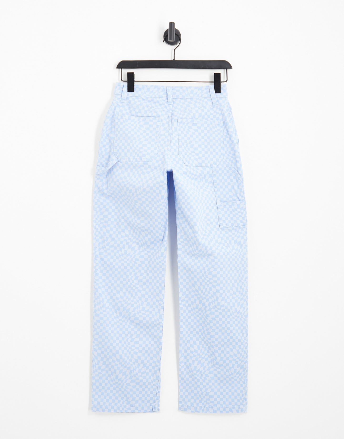 Hollister high rise warped check dad trouser in blue