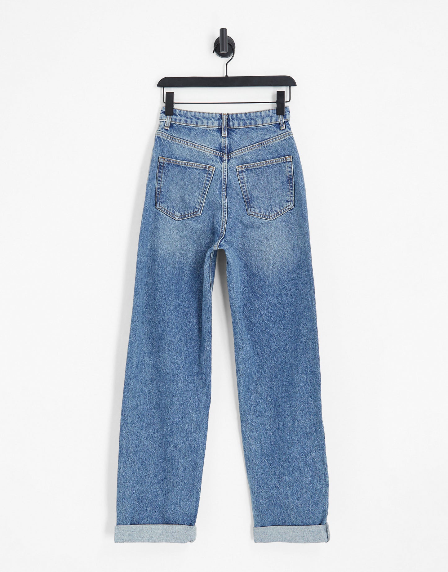 Topshop Hourglass oversized Mom jeans in mid blue