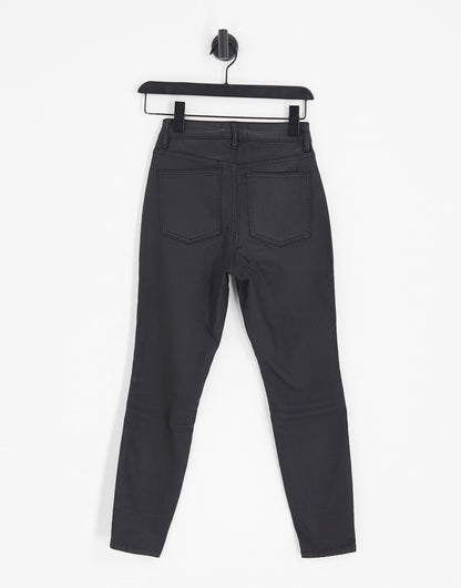 ASOS DESIGN Petite ultimate skinny jeans in coated black