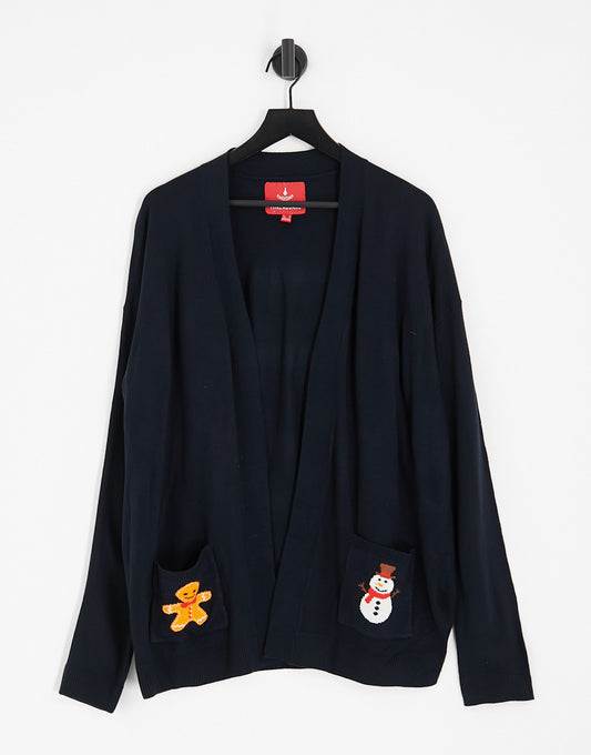 Threadbare Christmas cardigan in navy