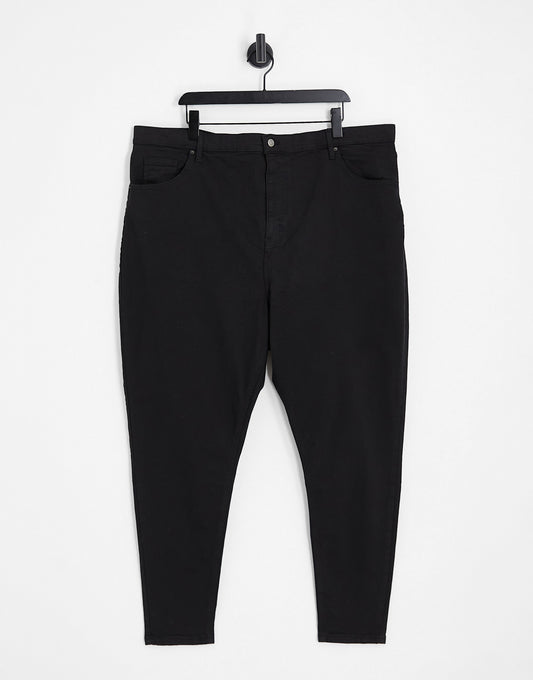 Topshop Curve high rise Jamie jeans in black