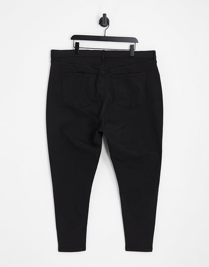 Topshop Curve high rise Jamie jeans in black