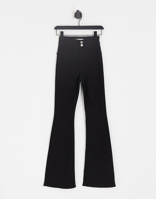 Topshop Joni flare jeans in clean black