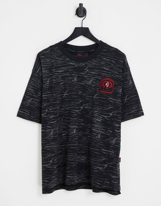 Quiksilver X The Stranger Things Upside Down lovers lake t-shirt in black