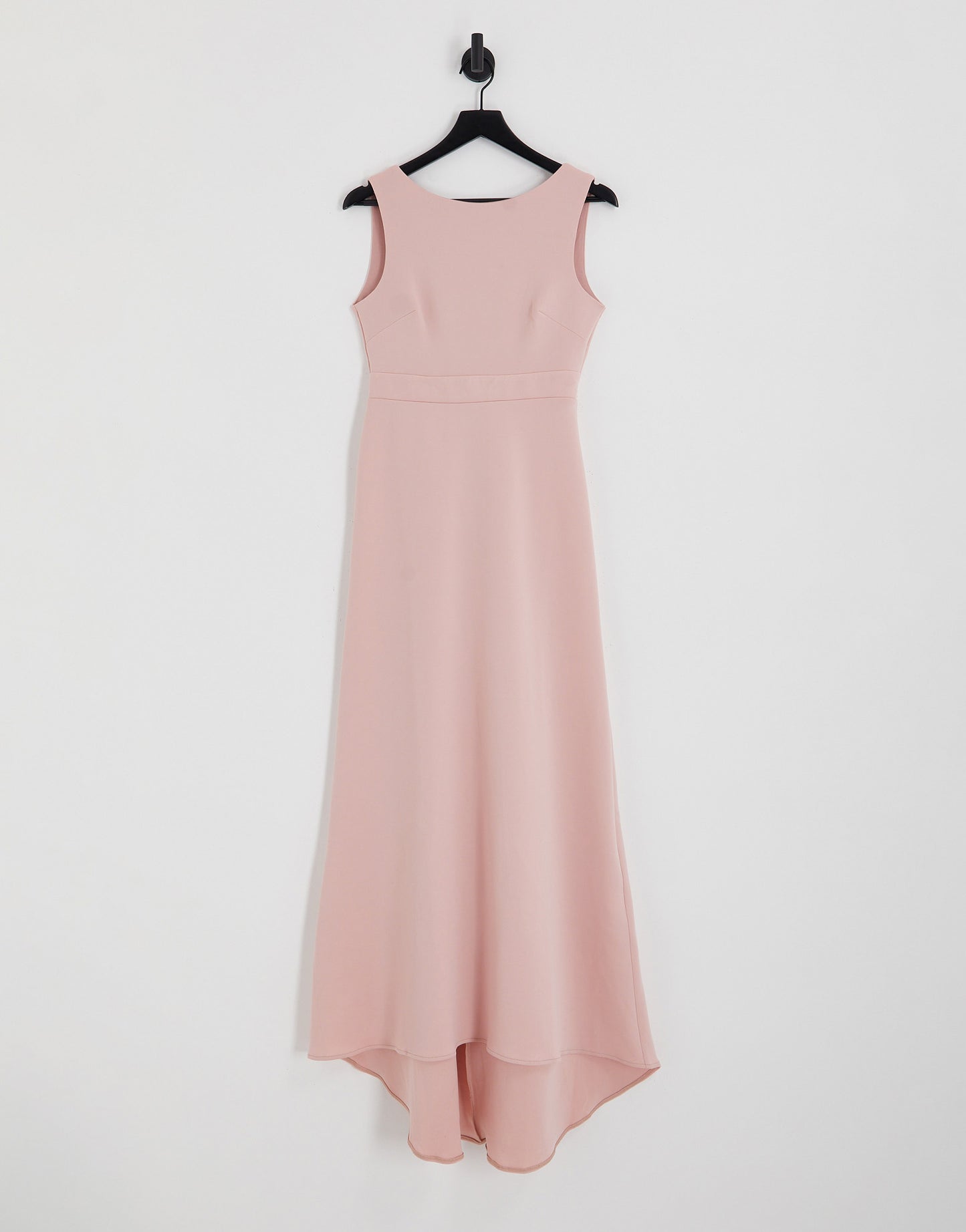 TFNC Bridesmaid bow back maxi dress in muted blush