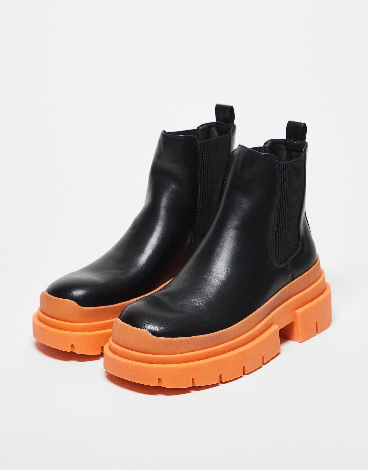 Topshop Brody chunky chelsea boot in black