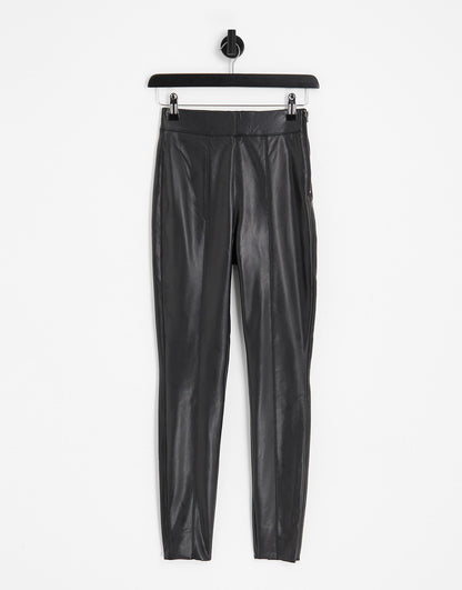 Topshop faux leather skinny trouser in black