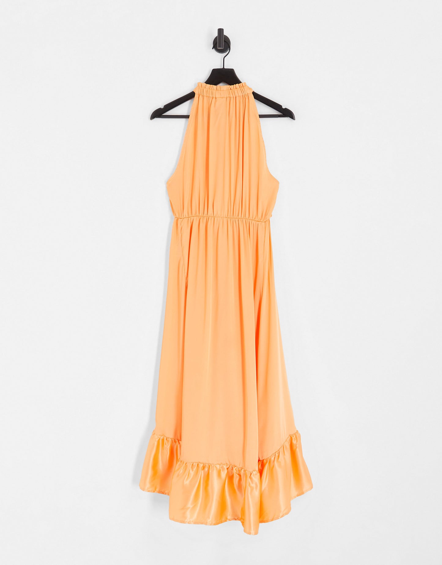 JDY satin halter neck maxi dress in orange