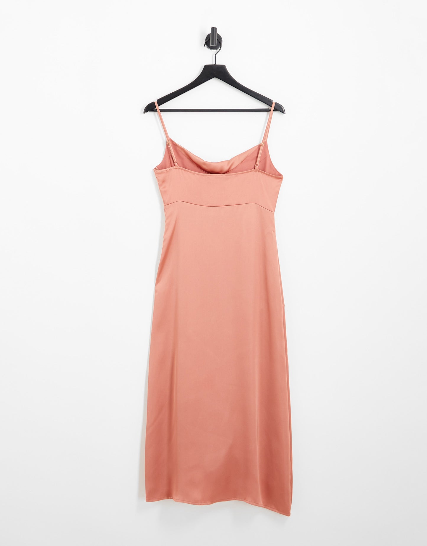 Pretty Lavish satin cowl neck midaxi dress in brandy