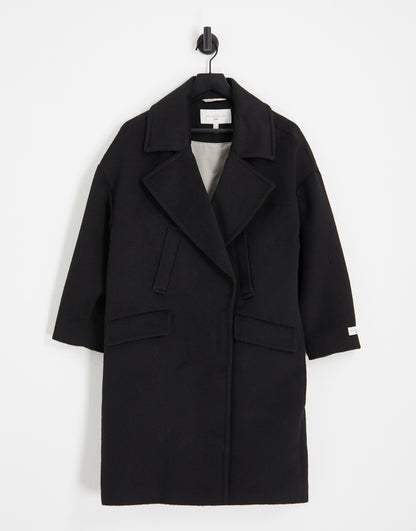 Gianni Feraud Stella oversized slouchy coat in black