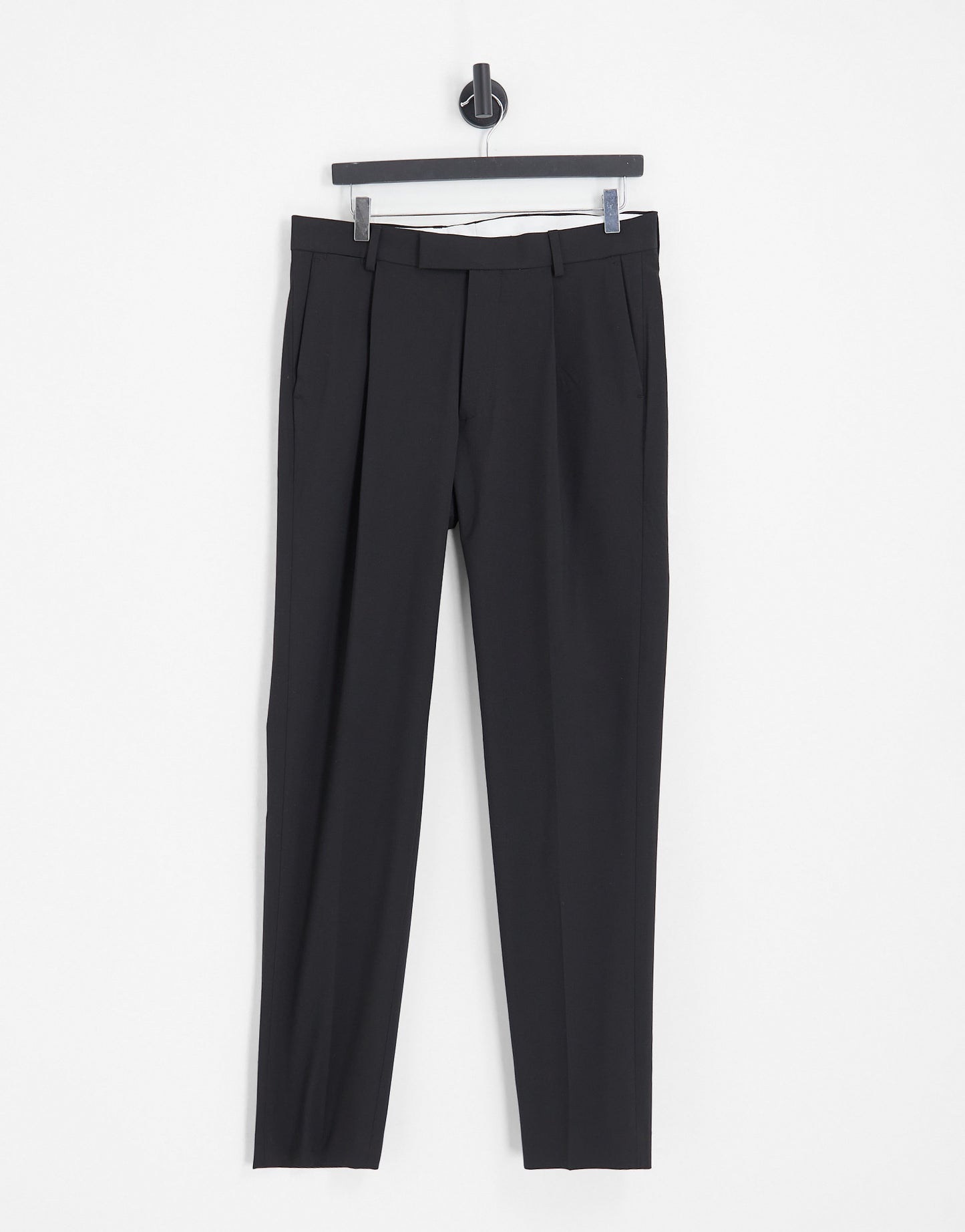 Noak 'Camden' slim premium fabric suit trousers in black with stretch