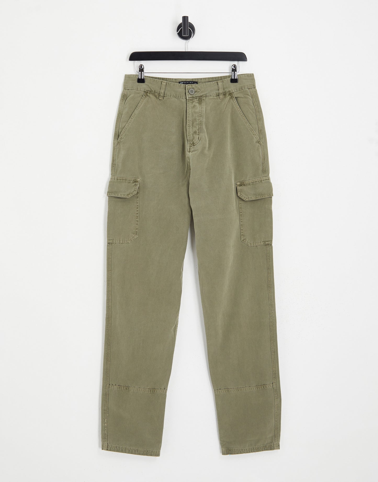 ASOS DESIGN skater cargo trousers in canvas with acid wash khaki