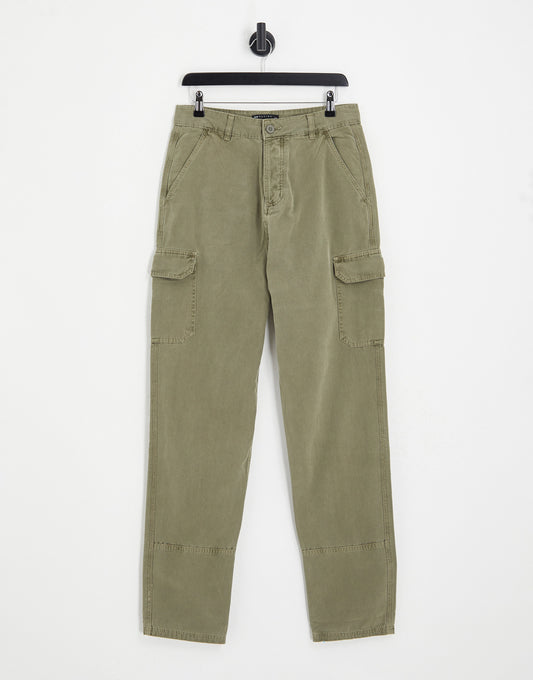 ASOS DESIGN skater cargo trousers in canvas with acid wash khaki