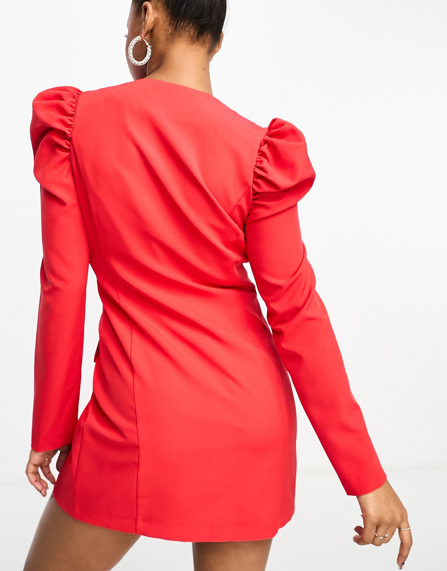 Miss Selfridge puff sleeve blazer dress in red