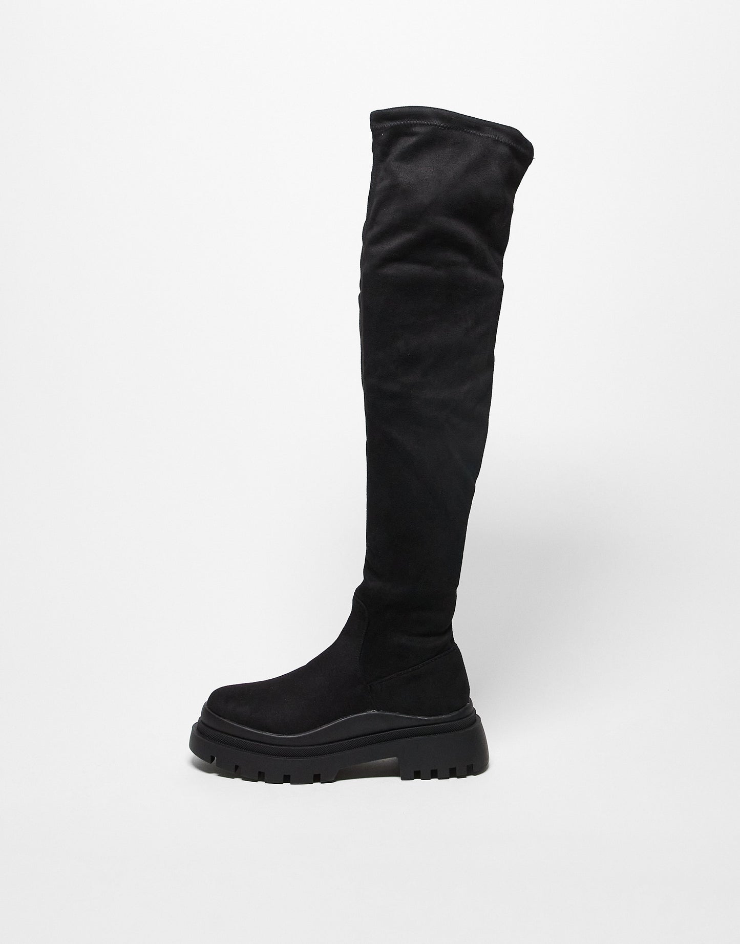 Truffle Collection chunky over the knee boots in black