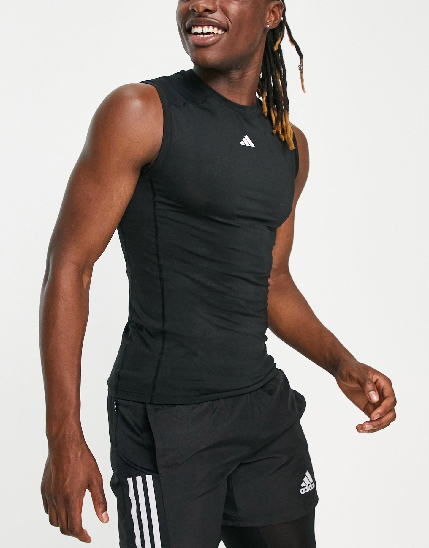 adidas Training Tech fit sleeveless t-shirt in black