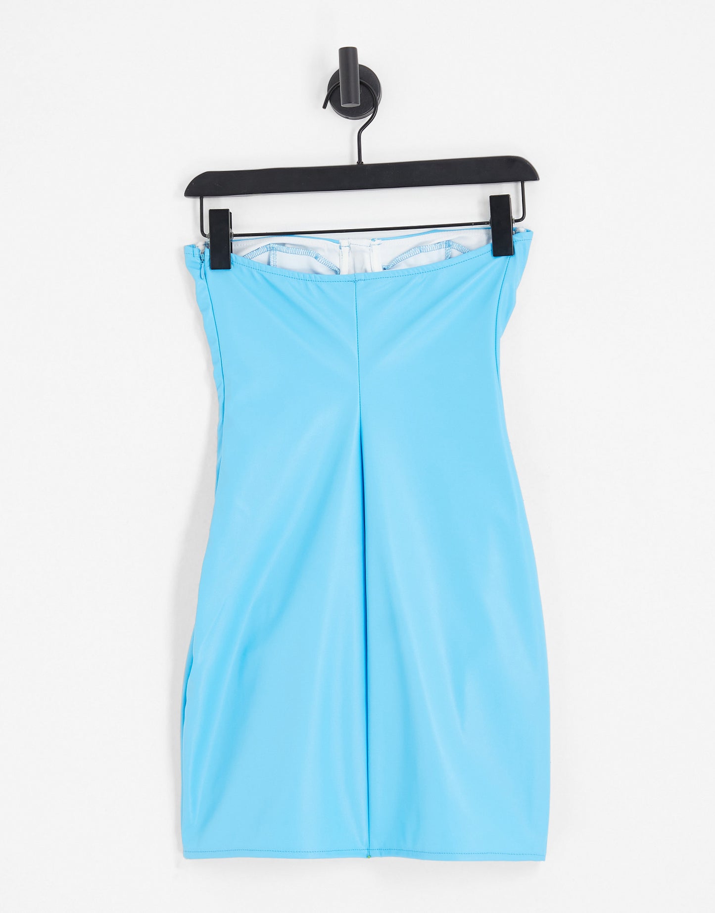 ASYOU PU zip detail bust cup mini dress in aqua