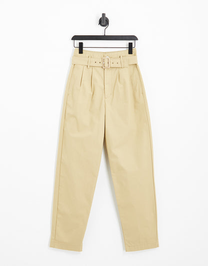 Levi's tailor high tapered trousers with belt in beige