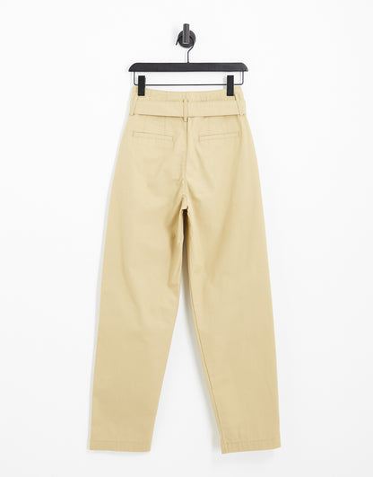 Levi's tailor high tapered trousers with belt in beige