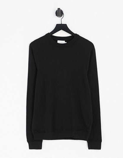 Topman essential knitted crew neck jumper in black