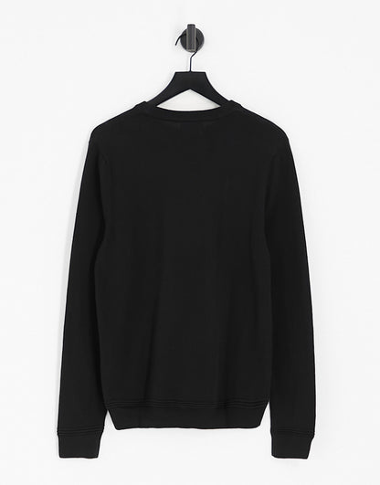 Topman essential knitted crew neck jumper in black