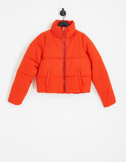 ONLY Tall cropped padded jacket in red