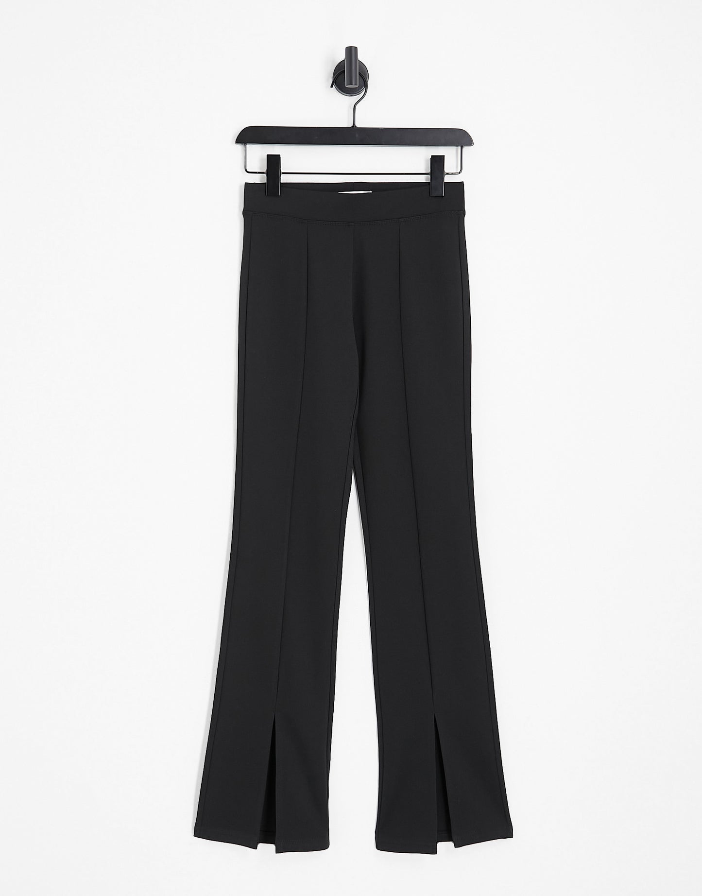 Only front split trousers in black