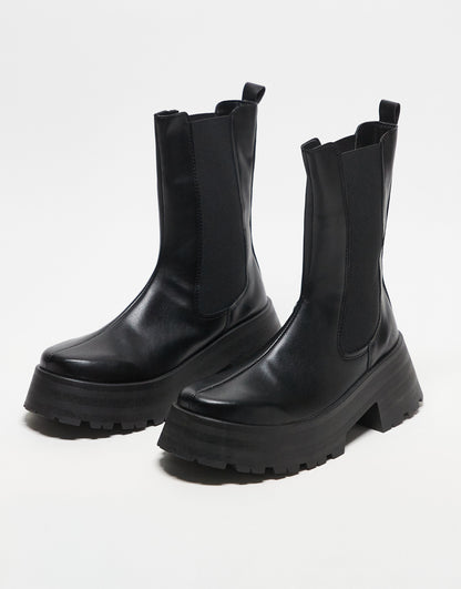 ASOS DESIGN Agra chunky chelsea boots in black