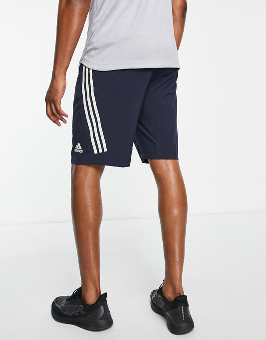 adidas Training Icons logo 9 inch shorts in navy